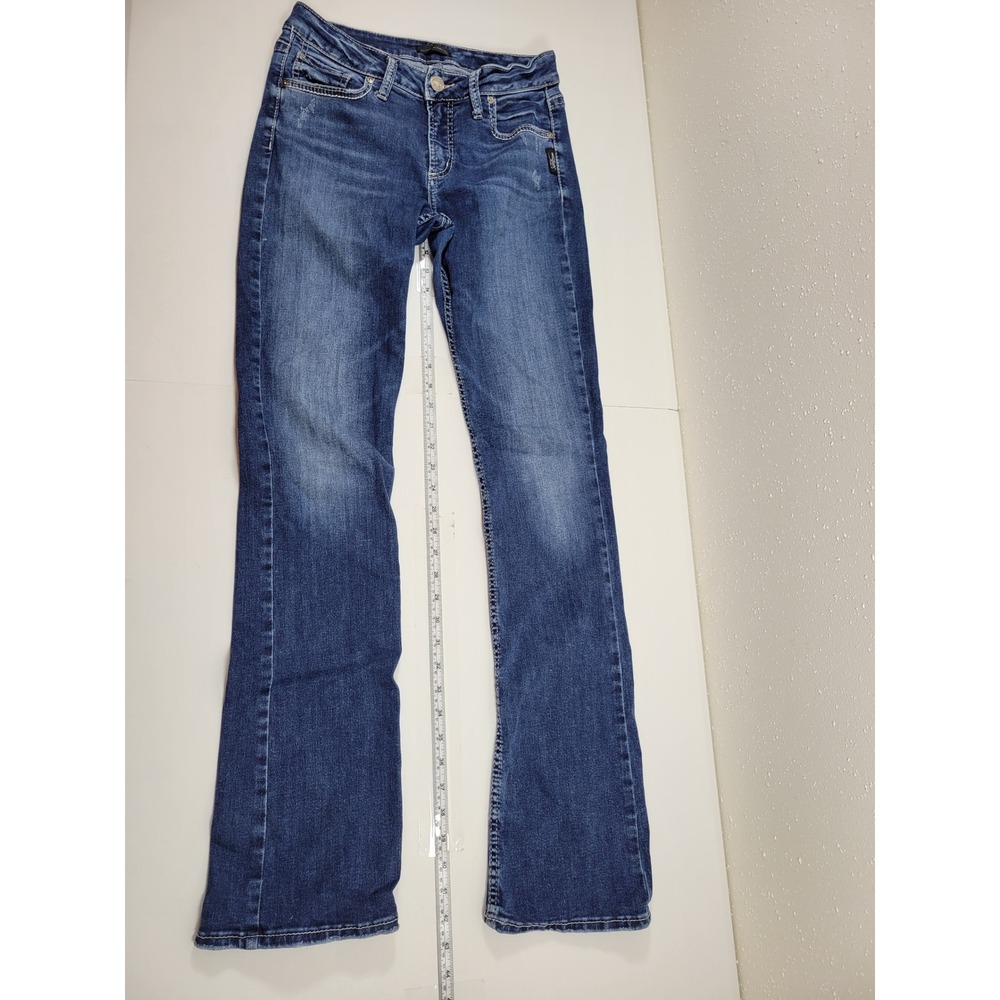 Silver Jeans Avery Slim Boot Women 29 Blue High Rise Flap Pocket L94613SSX318 - Picture 3 of 12